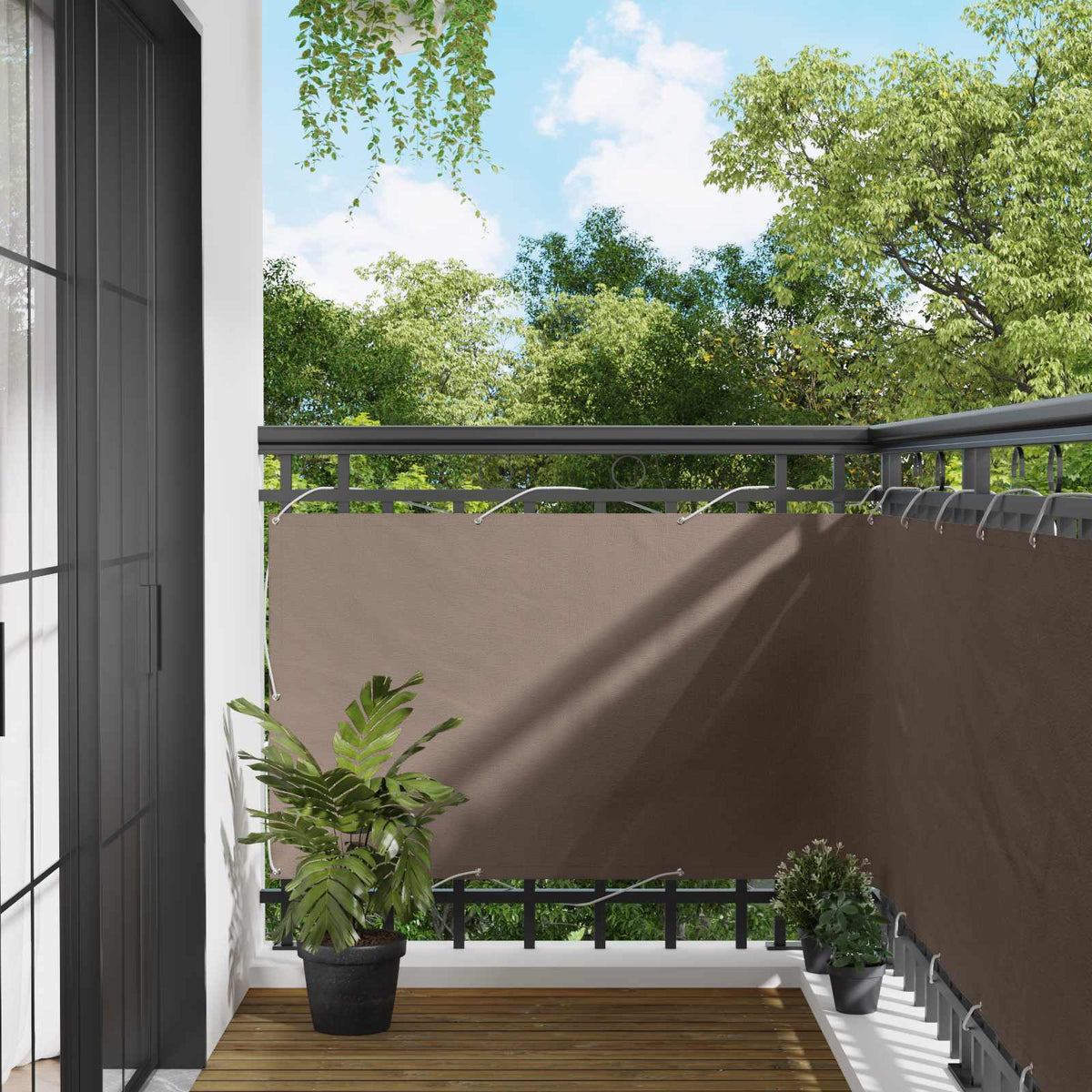Balkon Scherm 90 x 200 cm PU gecoat oxford alu is nu te koop bij PeponiXL, paradijselijk wonen!