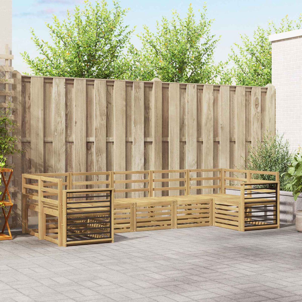 Buiten bankenset 7 pcs Wit 304 x 128,5 x 73 cm is nu te koop bij PeponiXL, paradijselijk wonen!