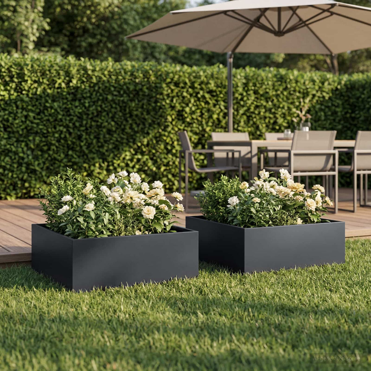 Plantenbak 2 st Antraciet 60 x 60 x 20 cm Koudgewalst staal is nu te koop bij PeponiXL, paradijselijk wonen!