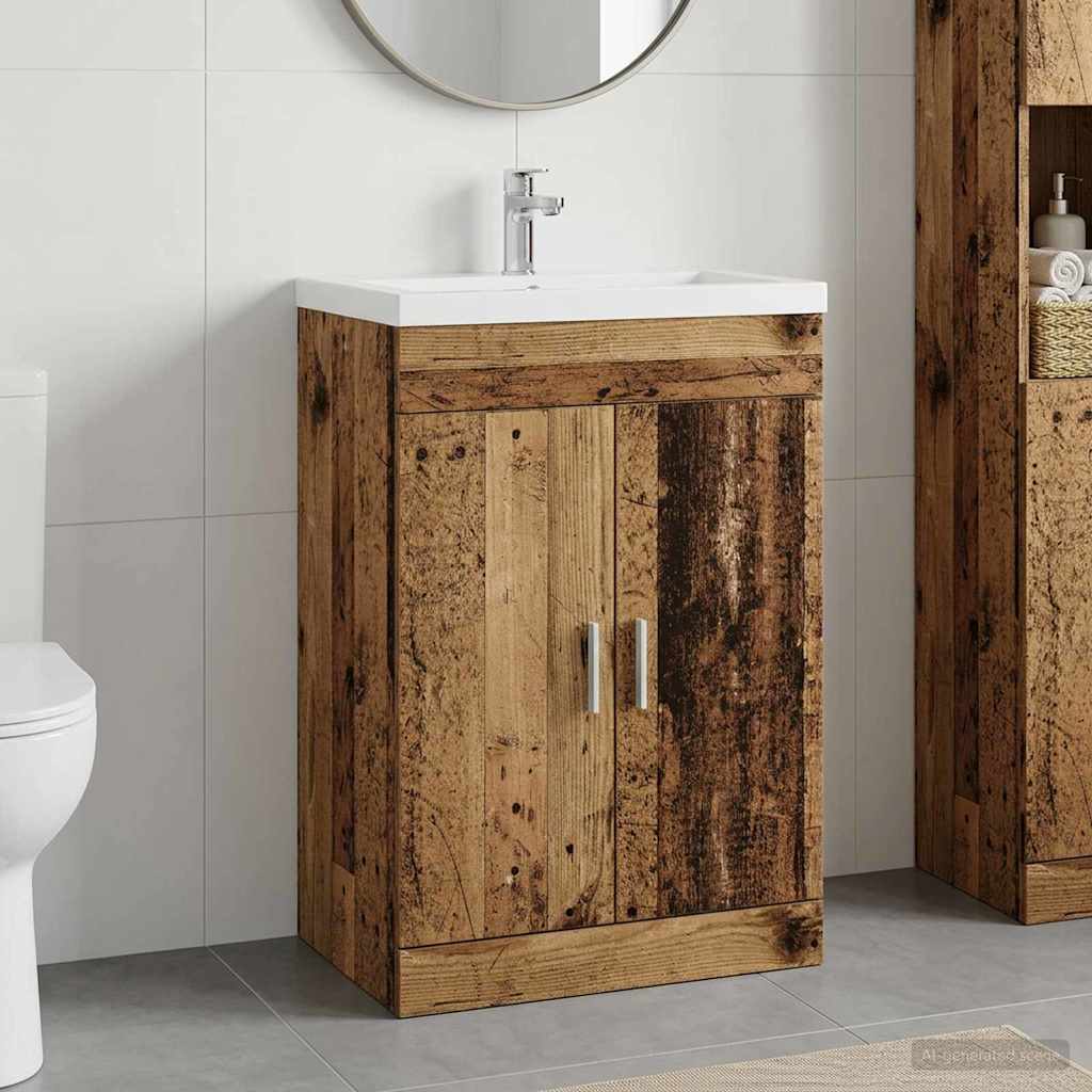 Badkamer Onder Wasbak Kast Oud hout 78,5 x 37,5 x 81 cm is nu te koop bij PeponiXL, paradijselijk wonen!