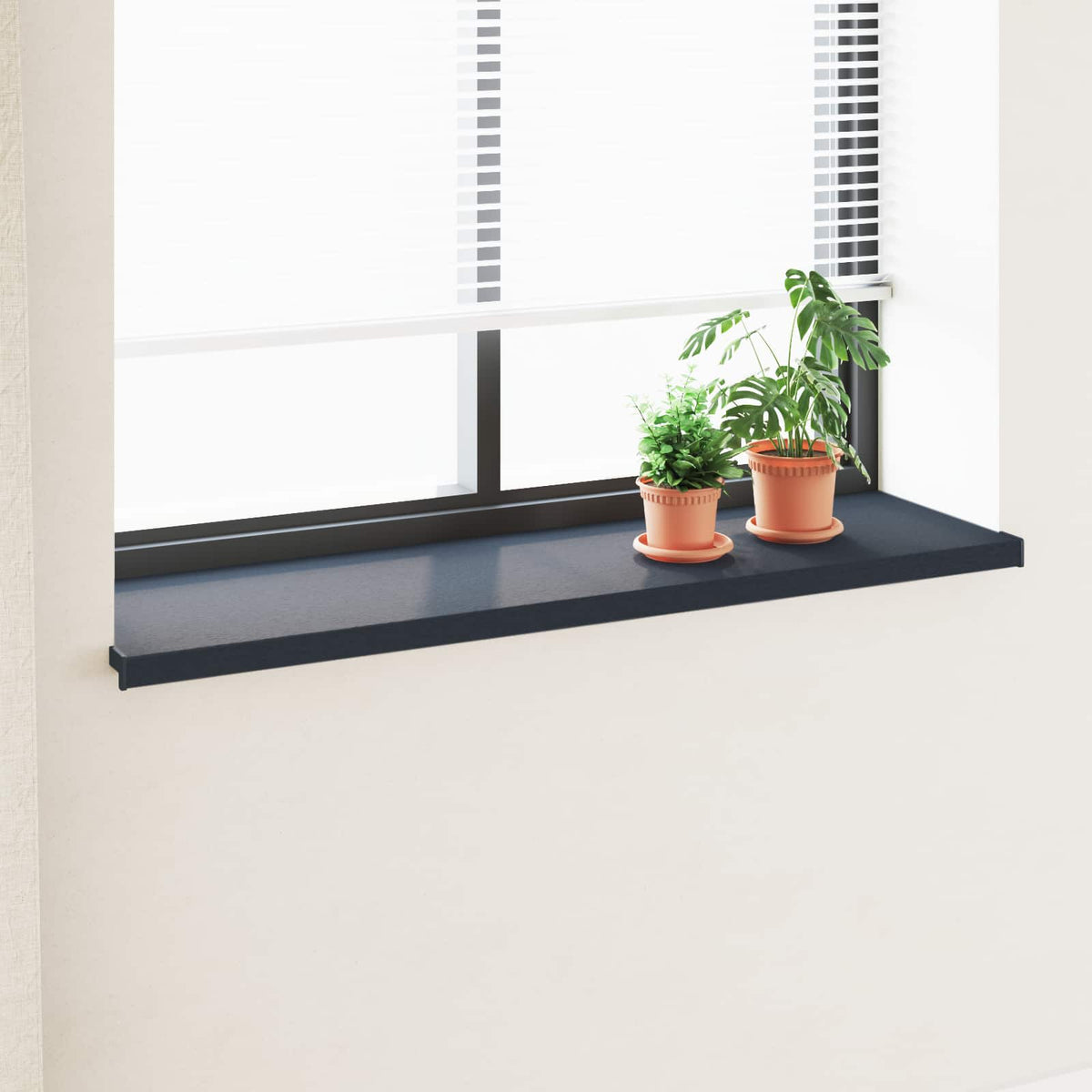 Raamsokkel Antraciet met houten nerf 140 x 45 x 4,5 cm PVC is nu te koop bij PeponiXL, paradijselijk wonen!
