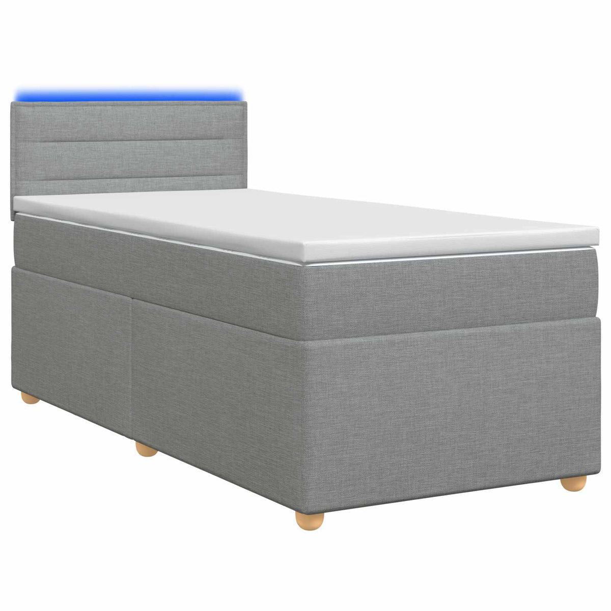 Boxspringbed met matras Lichtgrijs 80 x 200 cm Stof is nu te koop bij PeponiXL, paradijselijk wonen!