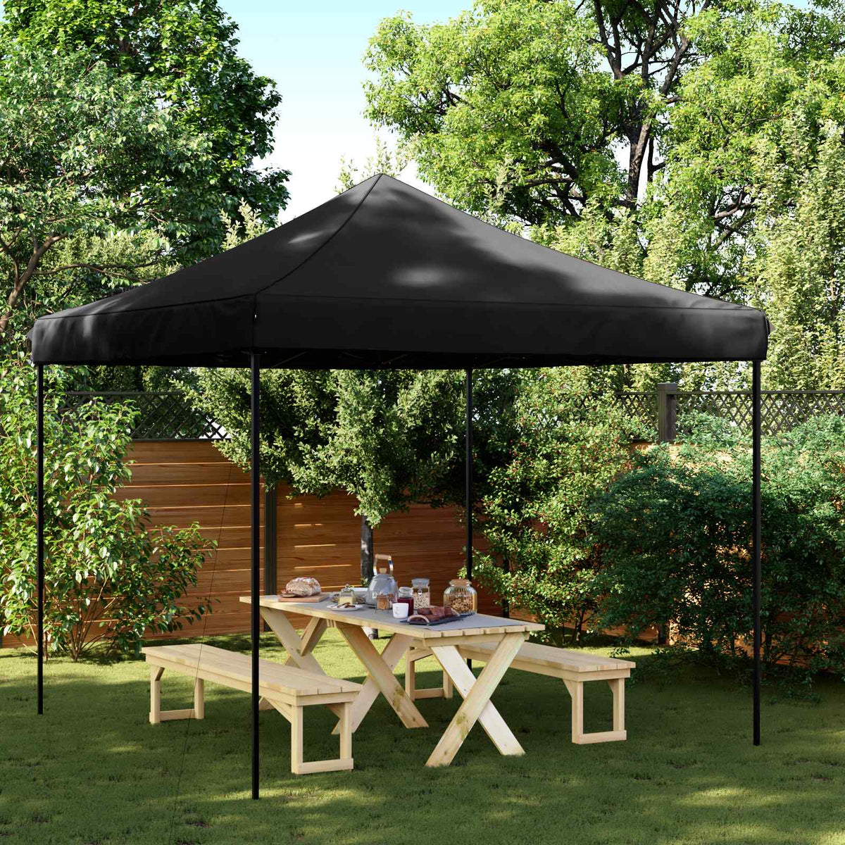 Partytent Zwart 292 x 292 x 315 cm Oxford Stof is nu te koop bij PeponiXL, paradijselijk wonen!