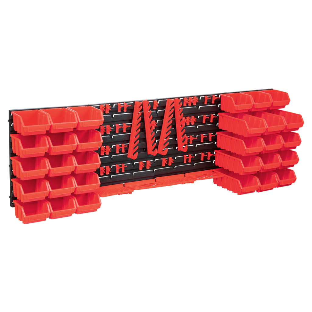 80-delige Opslagbakkenset met wandpanelen rood en zwart is nu te koop bij PeponiXL, paradijselijk wonen!