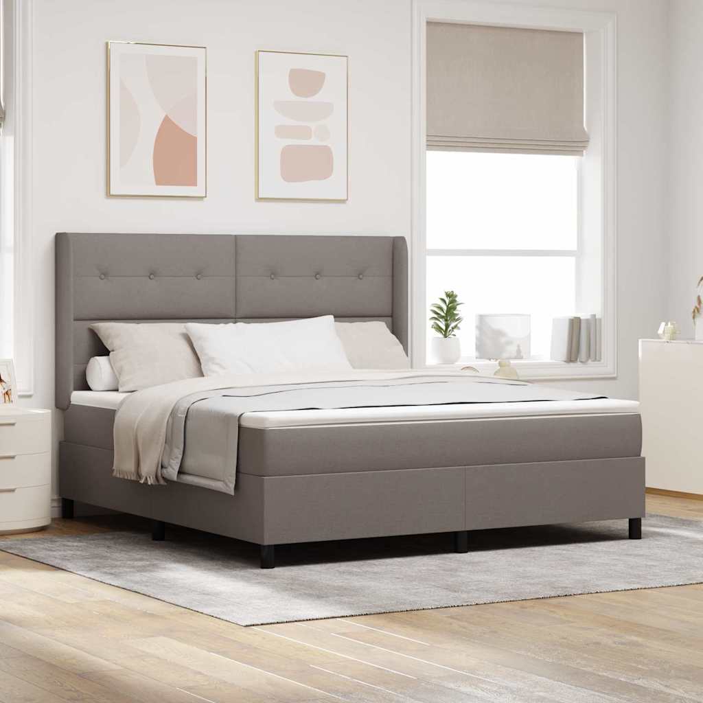 LED Box Spring Bed met matras Taupe 180 x 200 cm Stof is nu te koop bij PeponiXL, paradijselijk wonen!