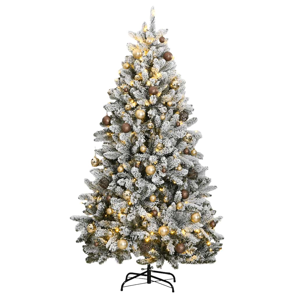 Kunstkerstboom met scharnieren 300 LED's en kerstballen 210 cm is nu te koop bij PeponiXL, paradijselijk wonen!