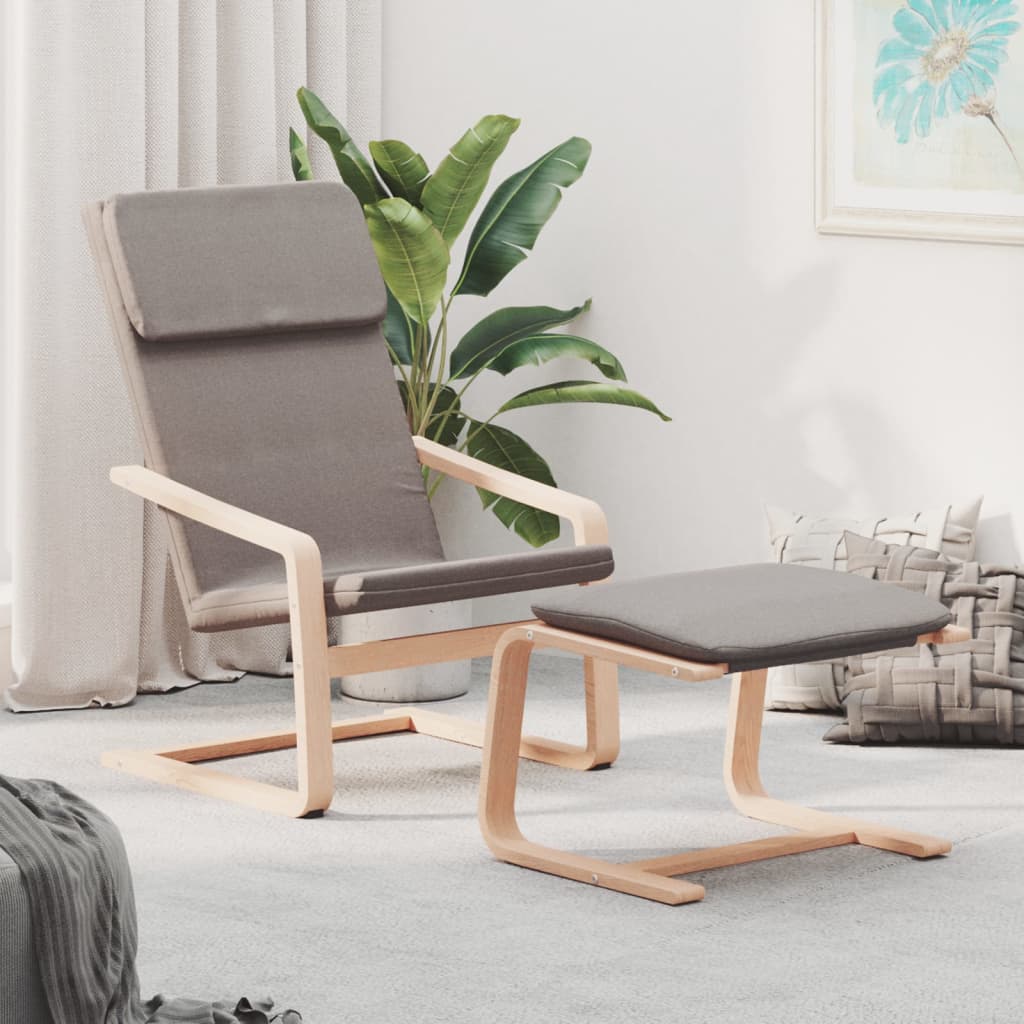 Relaxstoel met voetenbank stof taupe is nu te koop bij PeponiXL, paradijselijk wonen!