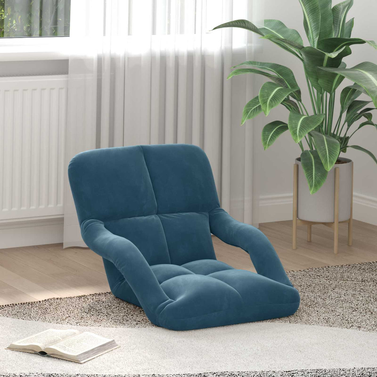 Vloerstoel Blauw 58 x 62 x 58 cm Fluweel is nu te koop bij PeponiXL, paradijselijk wonen!