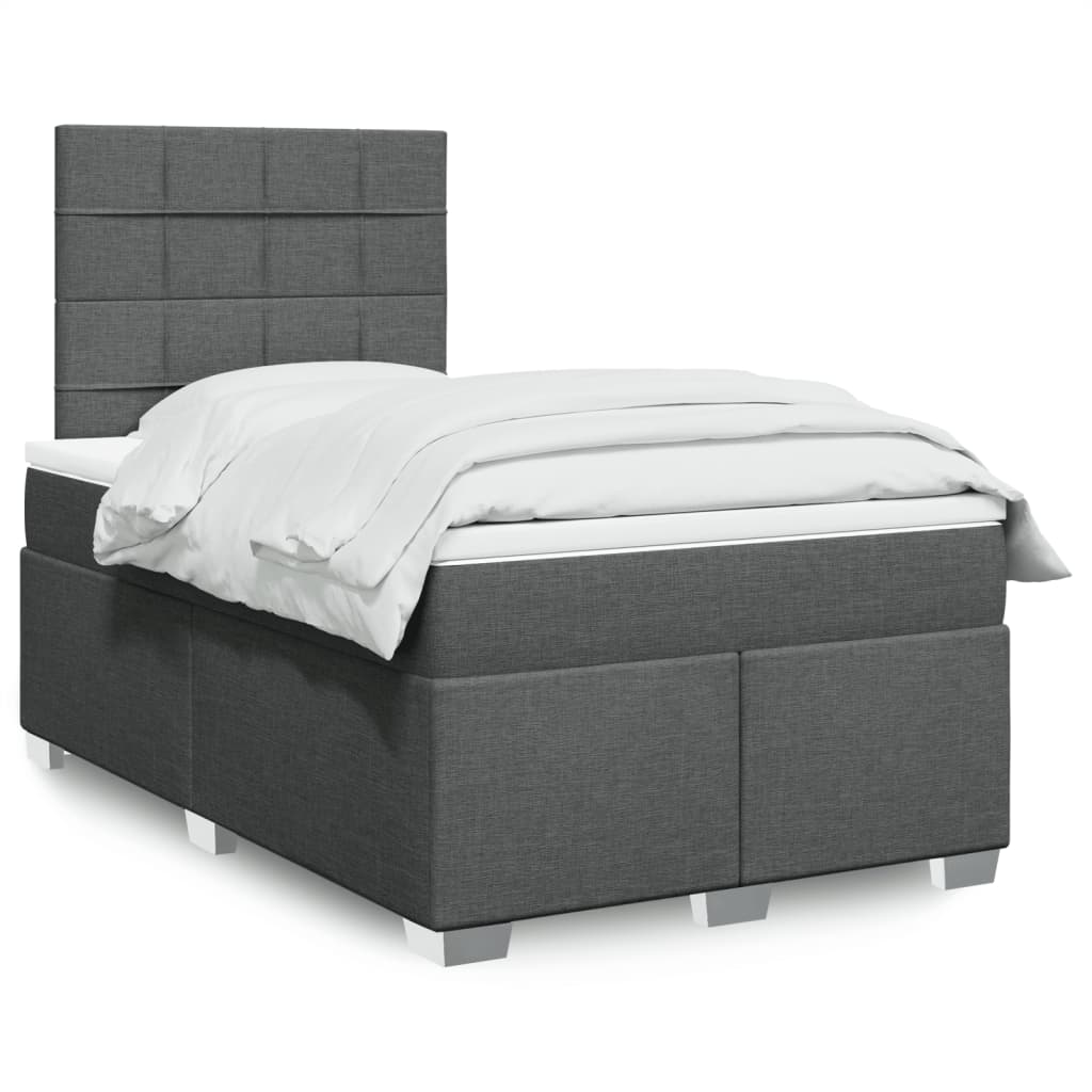 Boxspring met matras stof donkergrijs 120x190 cm is nu te koop bij PeponiXL, paradijselijk wonen!