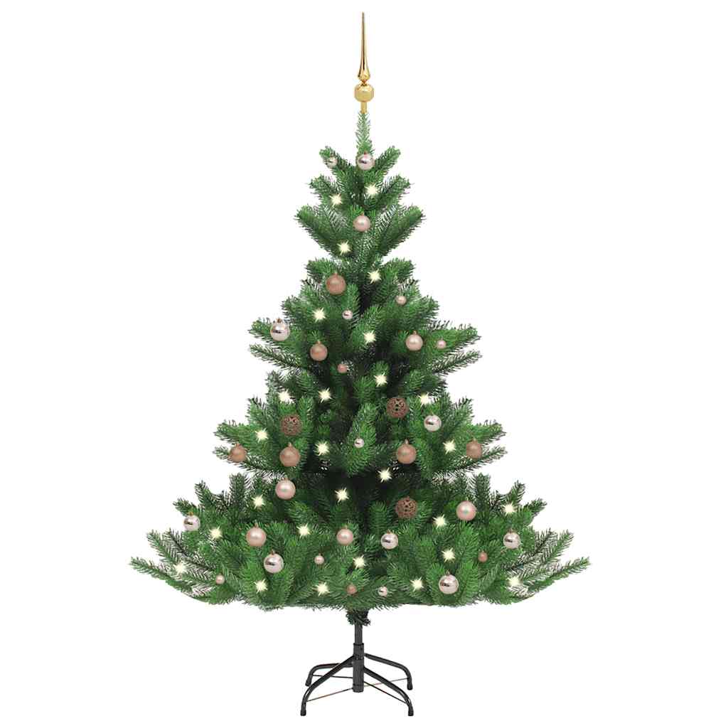 Kunstkerstboom Nordmann met LED's en kerstballen 150 cm groen is nu te koop bij PeponiXL, paradijselijk wonen!