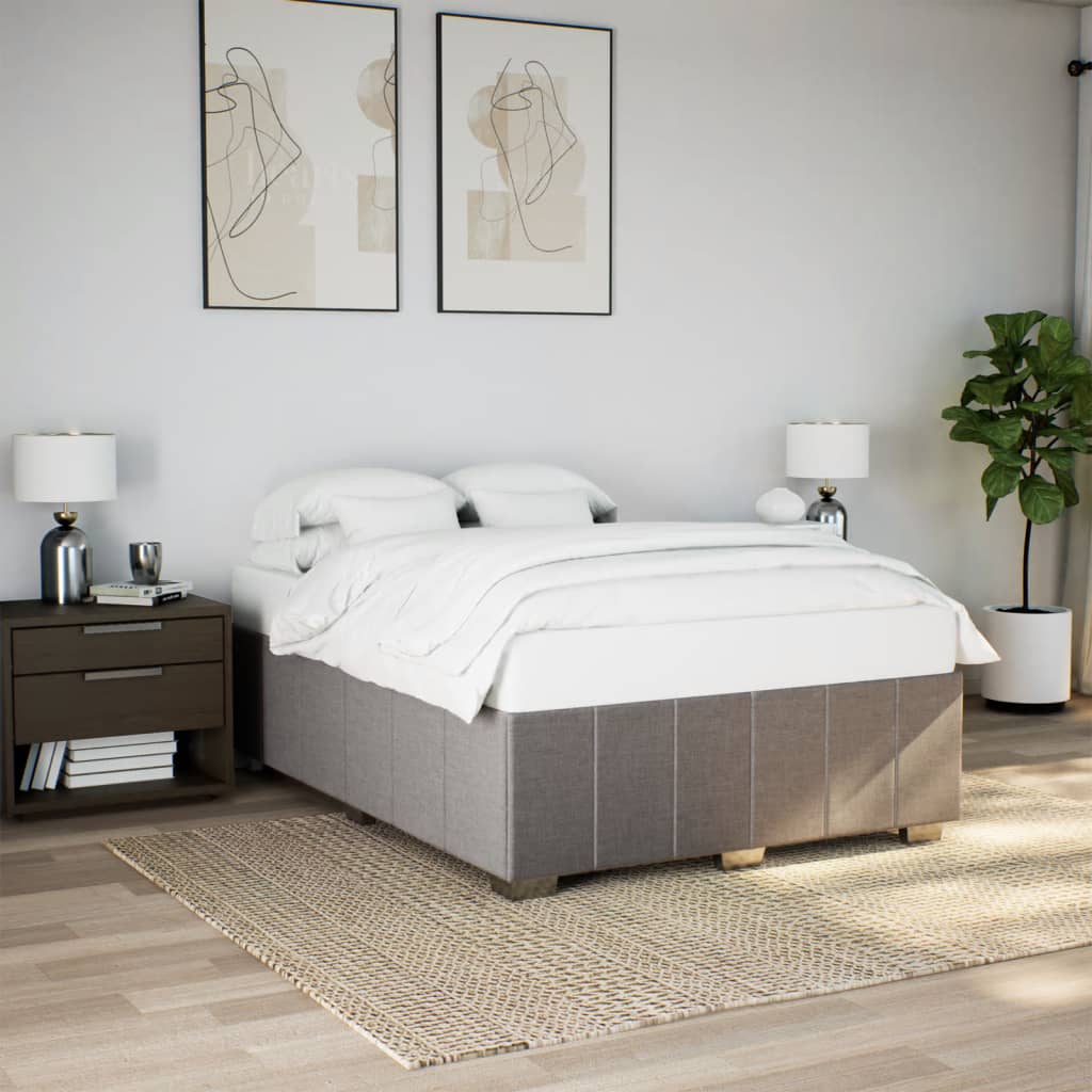 Bedframe zonder matras stof taupe 140x190 cm is nu te koop bij PeponiXL, paradijselijk wonen!