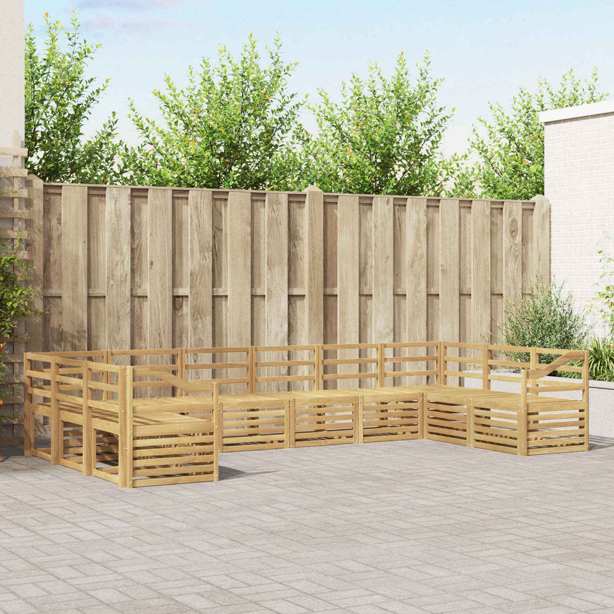 Buiten bankenset 10 pcs Wit 363 x 185,5 x 73 cm is nu te koop bij PeponiXL, paradijselijk wonen!