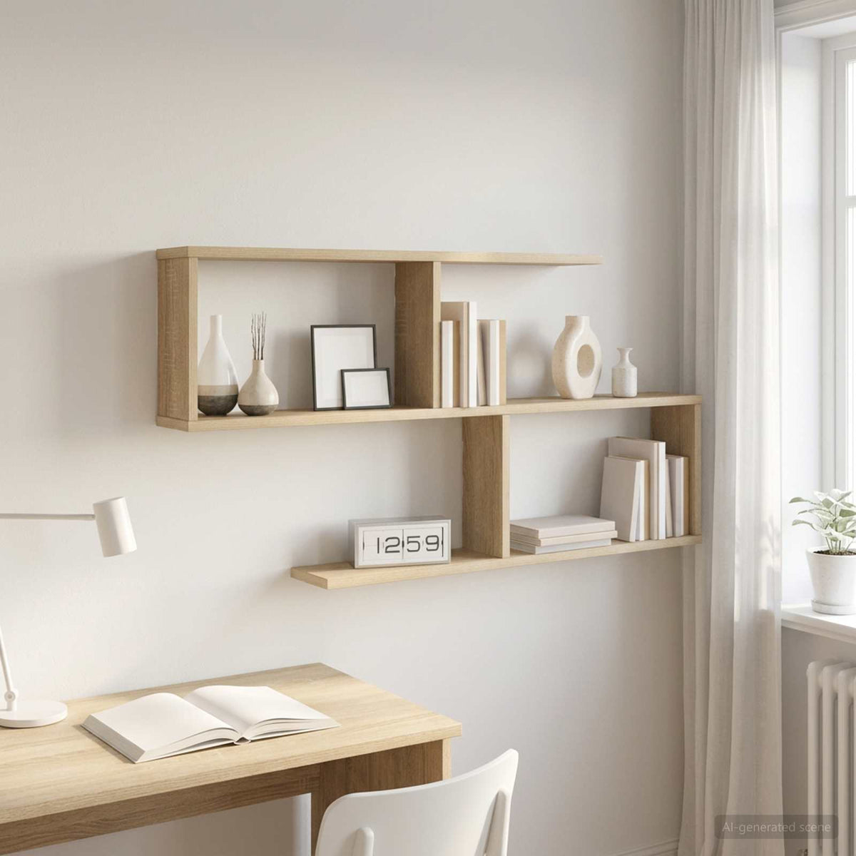Wandplank Sonoma Eiken 100 x 12 x 50,5 cm Bewerkt hout is nu te koop bij PeponiXL, paradijselijk wonen!