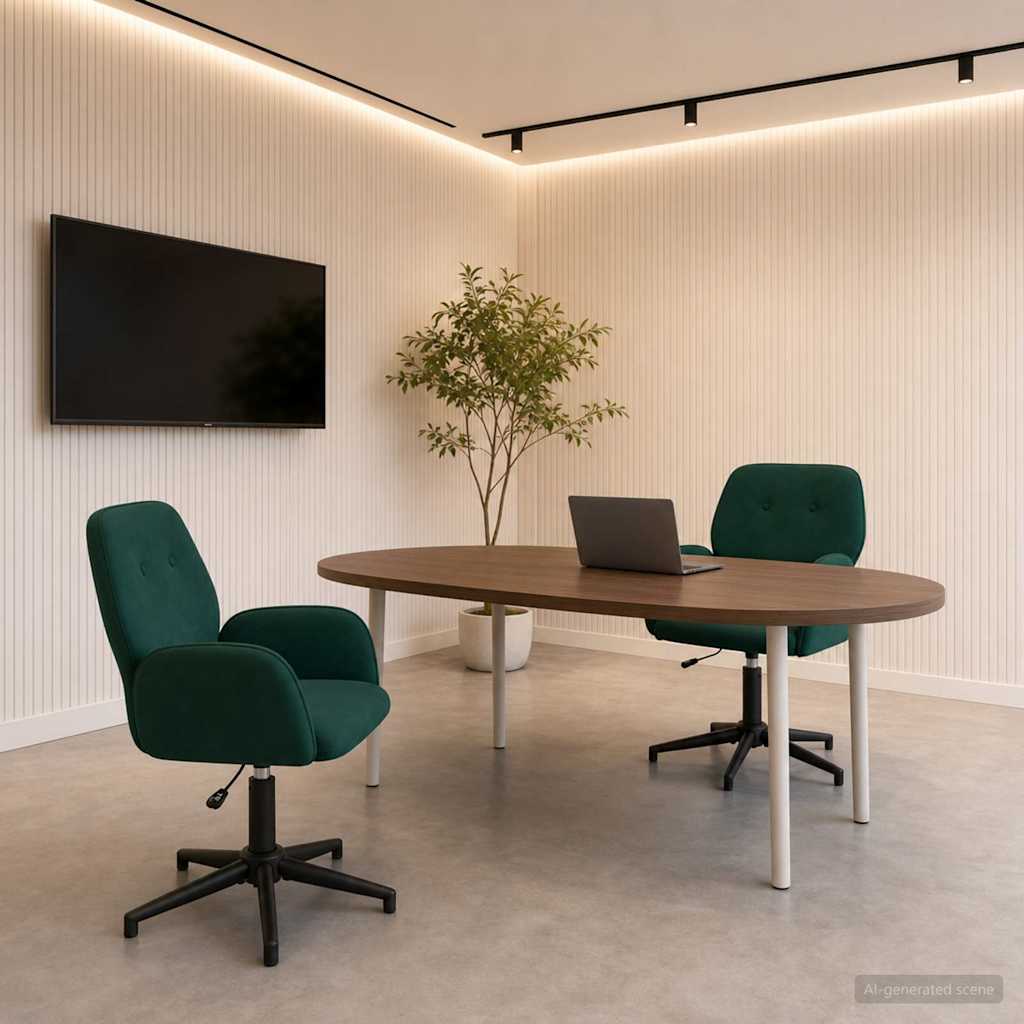 Draaiende Bureaustoelen 2 st 54 x 55 x 90 cm Donkergroen is nu te koop bij PeponiXL, paradijselijk wonen!