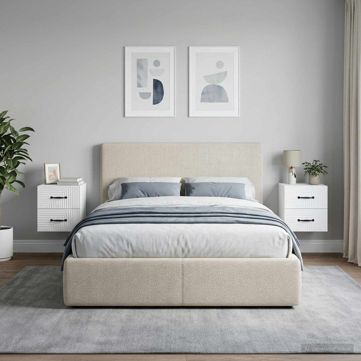 Wandbeugel Bedkast 2 pcs Wit 34,5 x 33 x 40 cm Bewerkt hout is nu te koop bij PeponiXL, paradijselijk wonen!