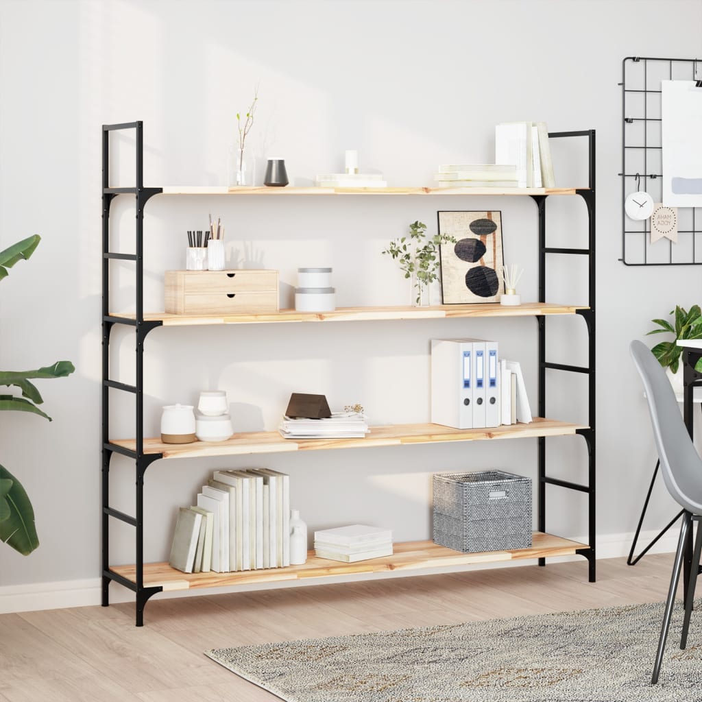 Wandschappen 4 st zwevend 160x30x2 cm onbehandeld acaciahout is nu te koop bij PeponiXL, paradijselijk wonen!