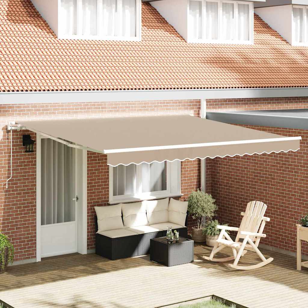 Elektrisch Uittrekbaar Zonnescherm Beige 400 × 350 cm is nu te koop bij PeponiXL, paradijselijk wonen!