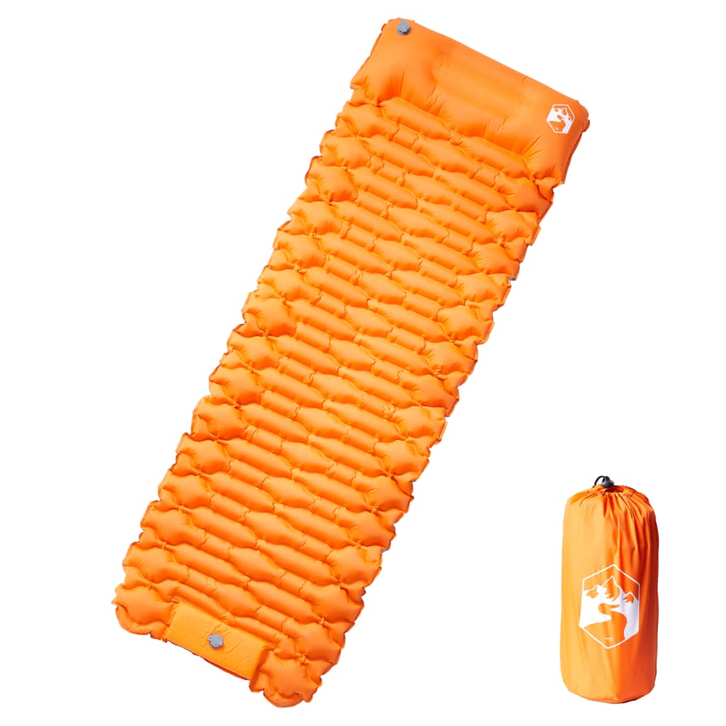 Kampeermatras met kussen zelfopblazend 1-persoons oranje is nu te koop bij PeponiXL, paradijselijk wonen!