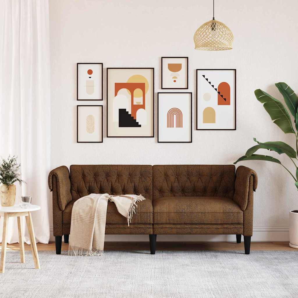 Bank Bruin 182,5 x 74,5 x 74,5 cm Polyester is nu te koop bij PeponiXL, paradijselijk wonen!
