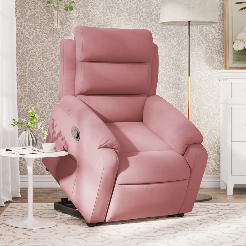 Sta-op-stoel verstelbaar fluweel roze is nu te koop bij PeponiXL, paradijselijk wonen!