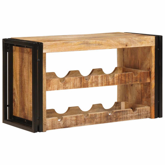 Wijnrek Bruin 80 x 45 x 33 cm Massief Ruw Mango Hout is nu te koop bij PeponiXL, paradijselijk wonen!