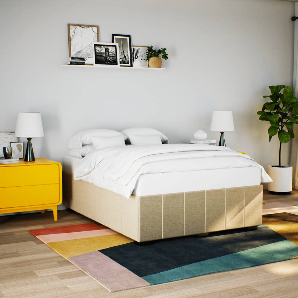 Bedframe zonder matras stof crèmekleurig 160x200 cm is nu te koop bij PeponiXL, paradijselijk wonen!