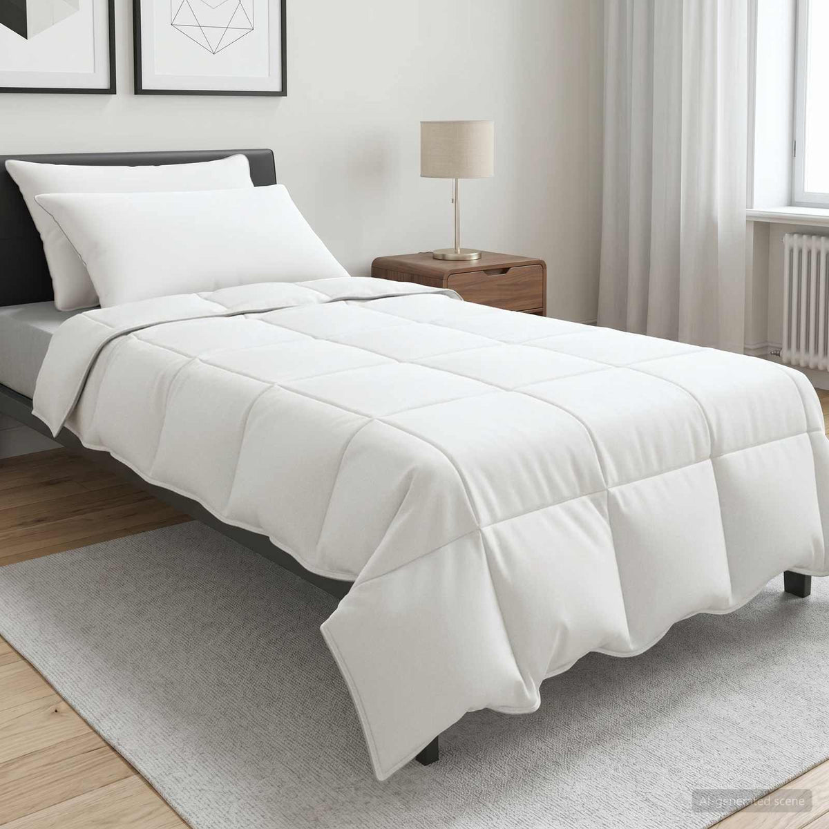 Dekbedset met kussen 2 pcs Wit Bamboevezel is nu te koop bij PeponiXL, paradijselijk wonen!