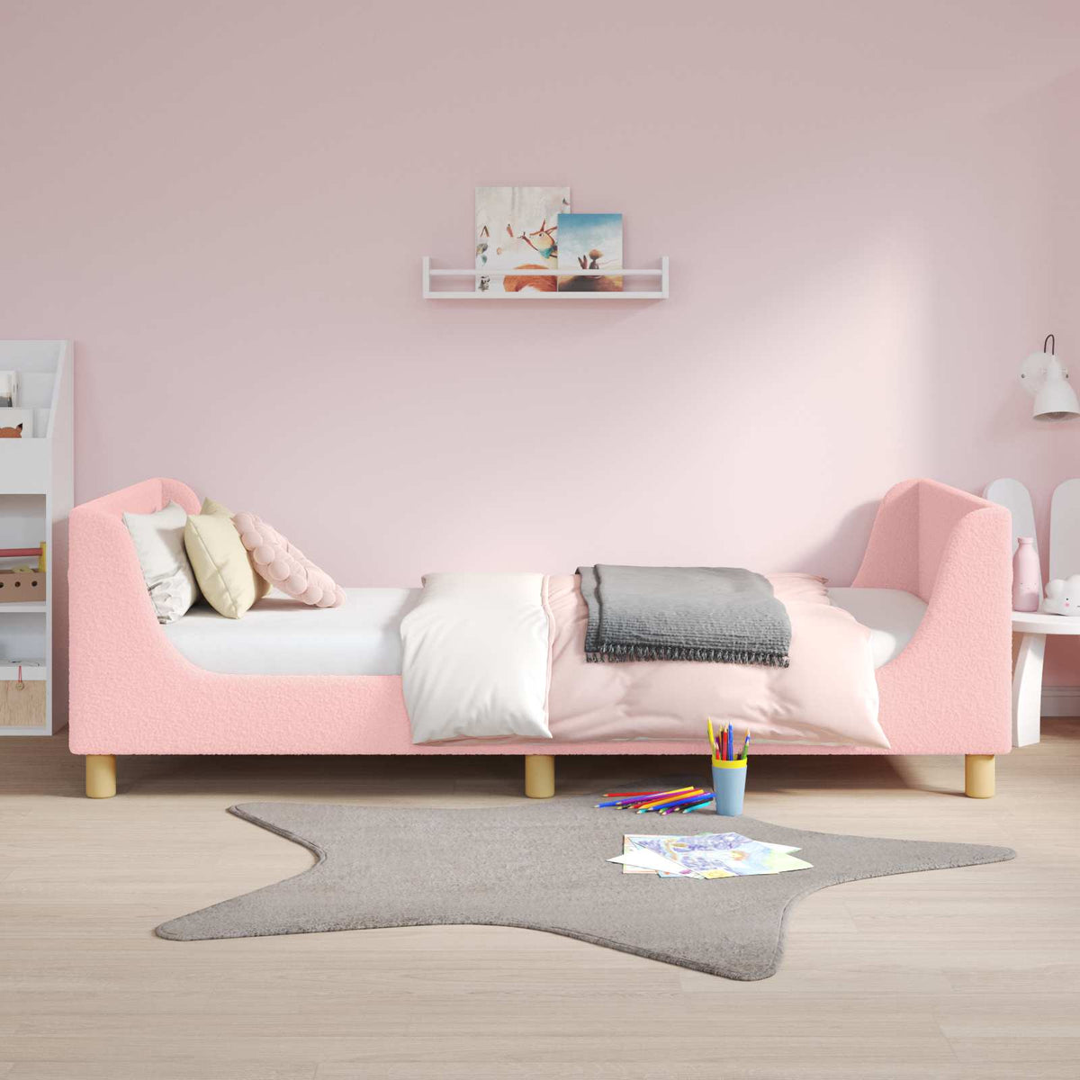 Bedframe voor kinderen met hoofdbord Roze 80 x 200 cm is nu te koop bij PeponiXL, paradijselijk wonen!