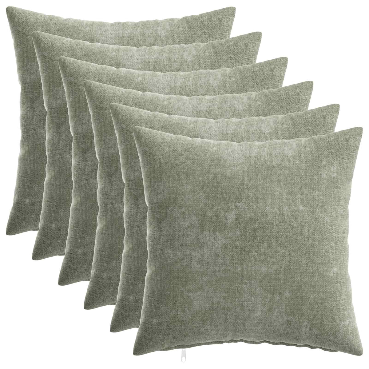 Kussensloop 6 st HEERLEN Groen 30 x 30 cm Chenille Stof is nu te koop bij PeponiXL, paradijselijk wonen!
