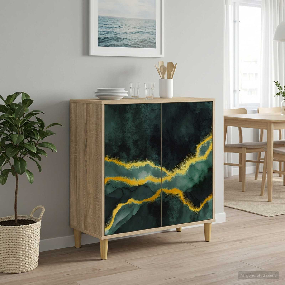Dressoir WIJHE Sonoma 69 x 33 x 75 cm Bewerkt hout is nu te koop bij PeponiXL, paradijselijk wonen!