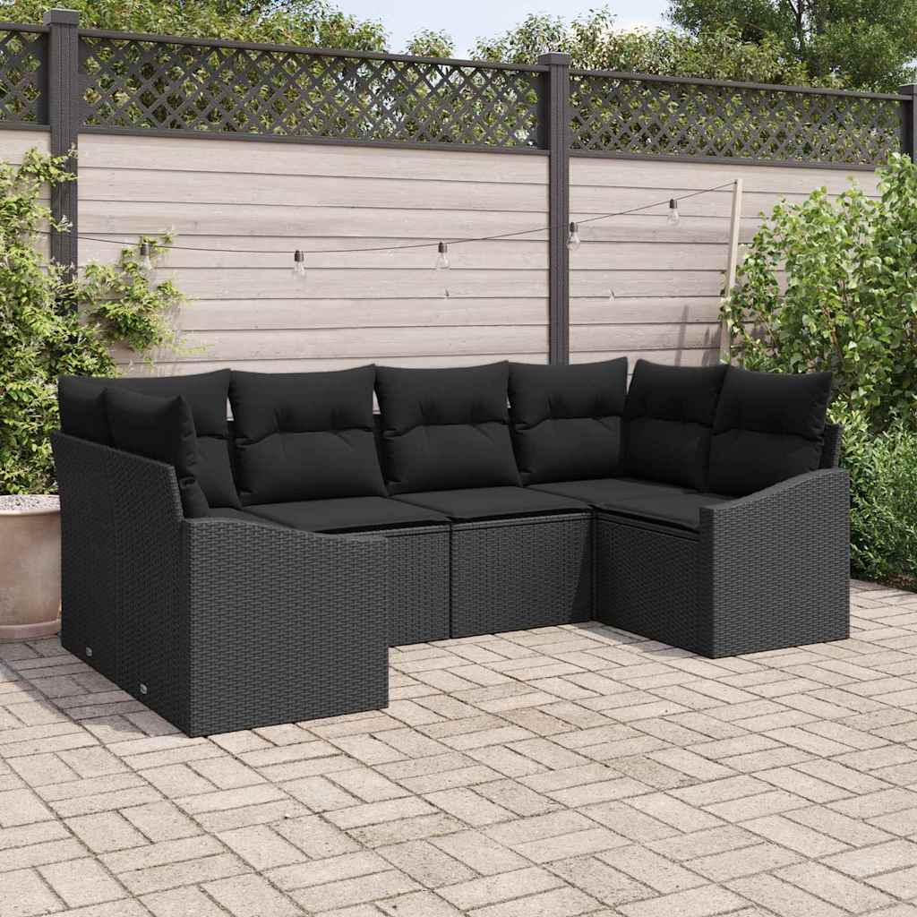 Tuinbankenset met opslag 6 pcs Zwart poly rattan is nu te koop bij PeponiXL, paradijselijk wonen!