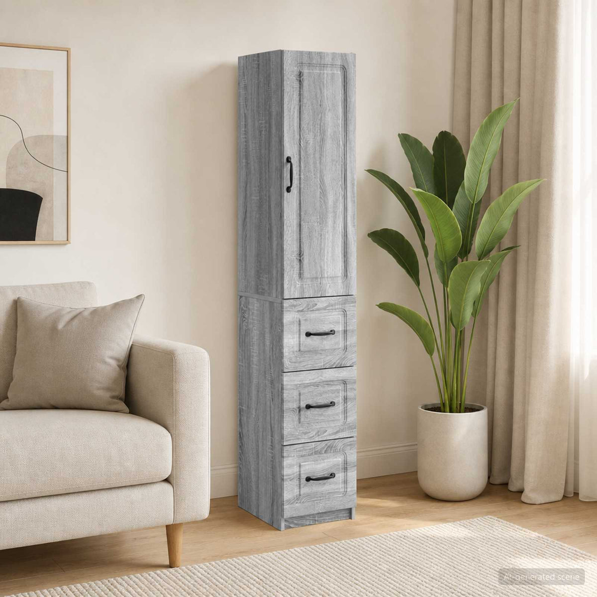 Kastenset 2 pcs Grijs Sonoma 33 x 34,5 x 87 cm Bewerkt hout is nu te koop bij PeponiXL, paradijselijk wonen!