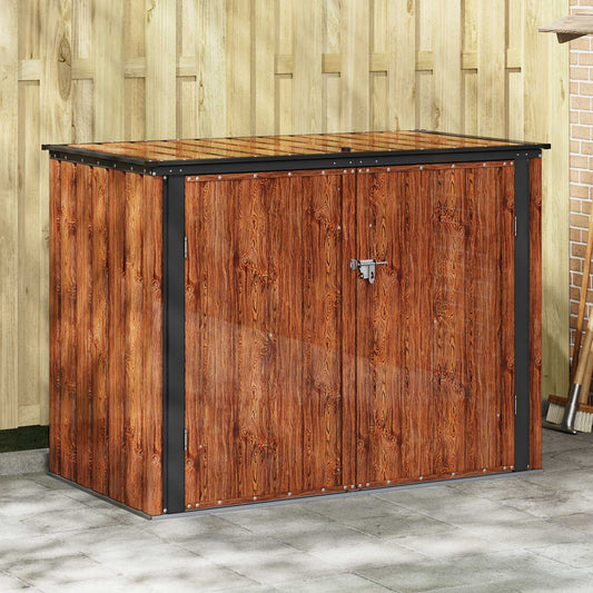 Tuinopslagdoos Bruin 151,5 x 82 x 110,5 cm Staal is nu te koop bij PeponiXL, paradijselijk wonen!