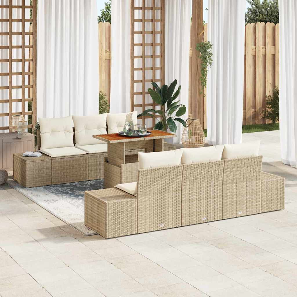 Tuinbankenset 7 st Beige en Crème is nu te koop bij PeponiXL, paradijselijk wonen!