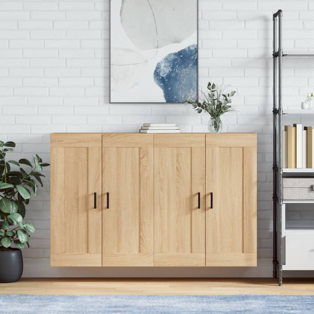 Hangkasten 2 st bewerkt hout sonoma eikenkleurig is nu te koop bij PeponiXL, paradijselijk wonen!