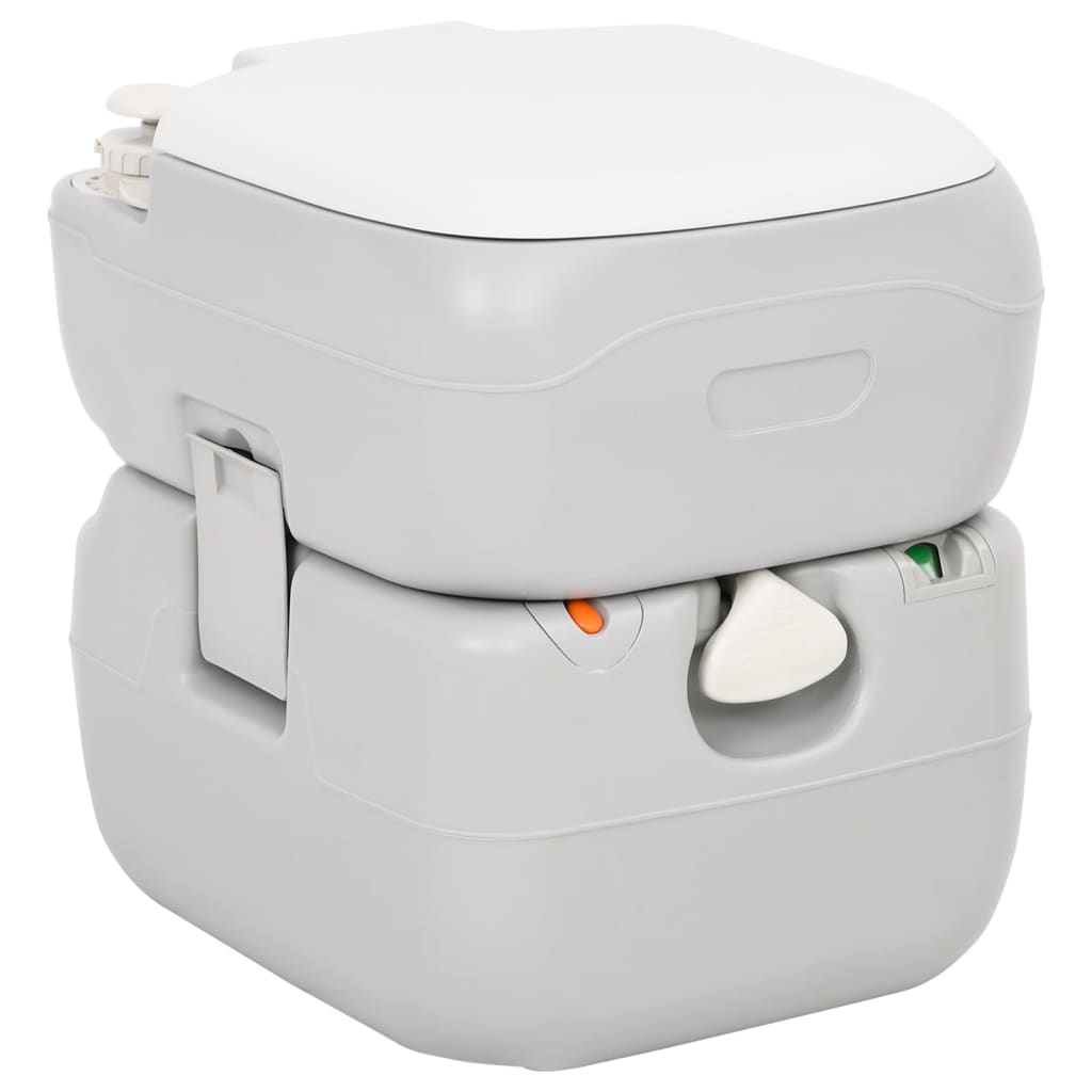Campingtoilet draagbaar 22+12 L HDPE grijs en wit is nu te koop bij PeponiXL, paradijselijk wonen!