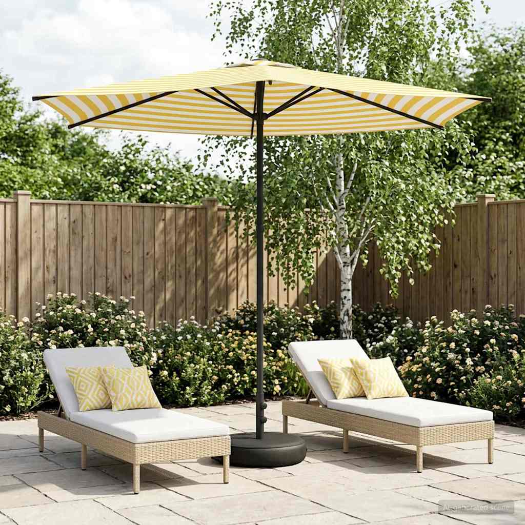 Tuinparasol met Basis 270 x 270 cm Polyester Rechthoekig is nu te koop bij PeponiXL, paradijselijk wonen!