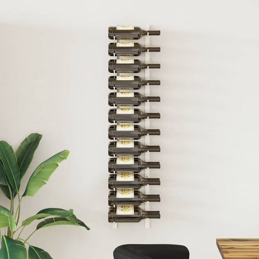 Wijnrek voor 24 flessen wandmontage ijzer wit is nu te koop bij PeponiXL, paradijselijk wonen!