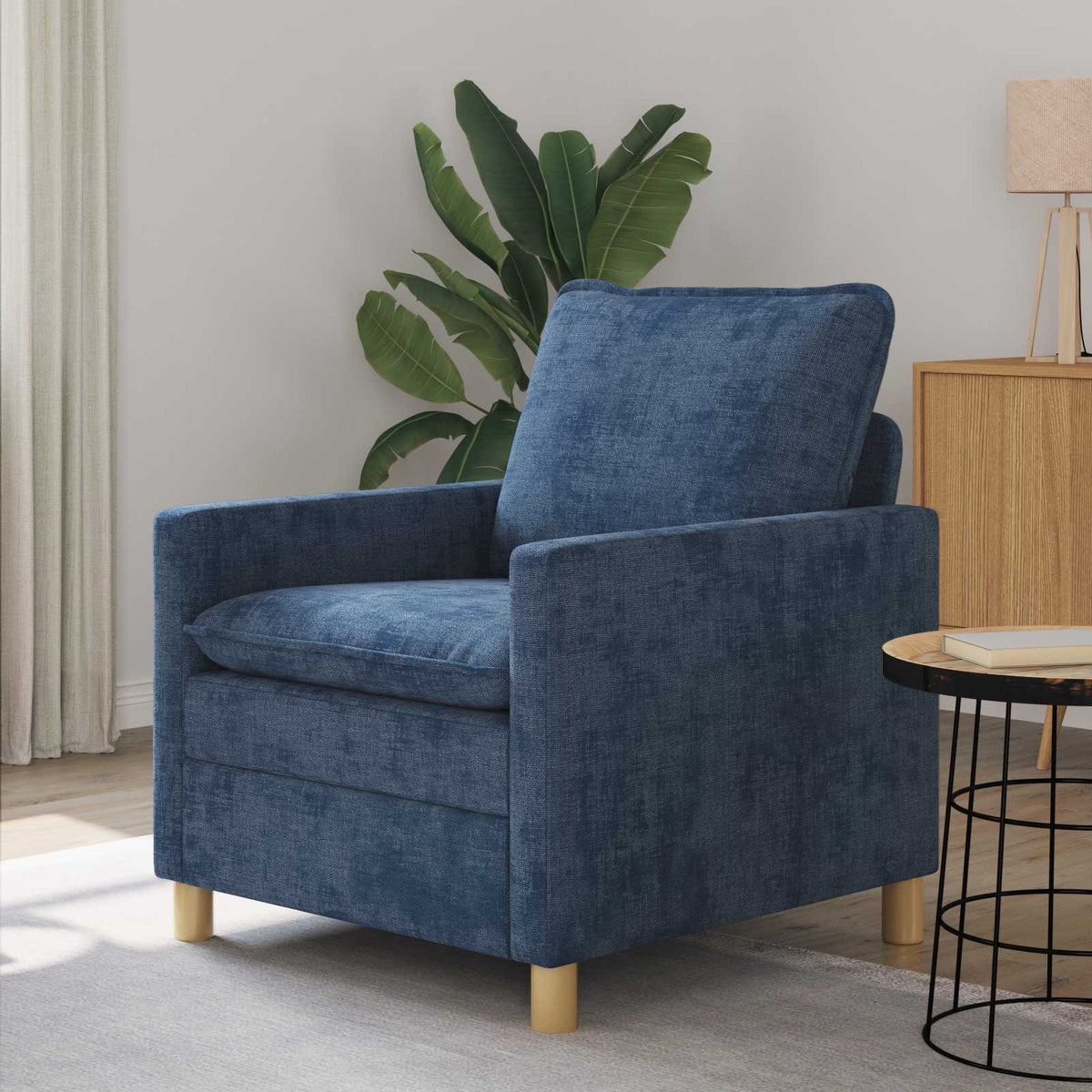Bank Blauw 76 x 81 x 87,5 cm Polyester is nu te koop bij PeponiXL, paradijselijk wonen!