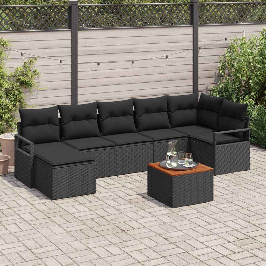 Tuinbankenset met opslag 8 pcs Zwart poly rattan is nu te koop bij PeponiXL, paradijselijk wonen!