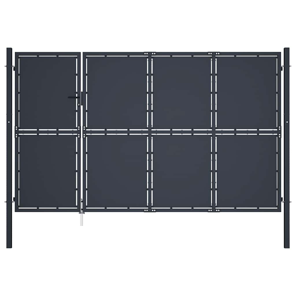 Tuinpoort staal 350x200 cm antraciet is nu te koop bij PeponiXL, paradijselijk wonen!