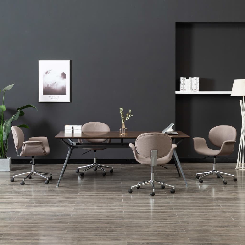 Eetkamerstoelen 4 st draaibaar stof taupe is nu te koop bij PeponiXL, paradijselijk wonen!