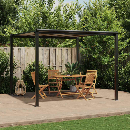 Tuinpaviljoen 3x3 m aluminium antracietkleurig is nu te koop bij PeponiXL, paradijselijk wonen!