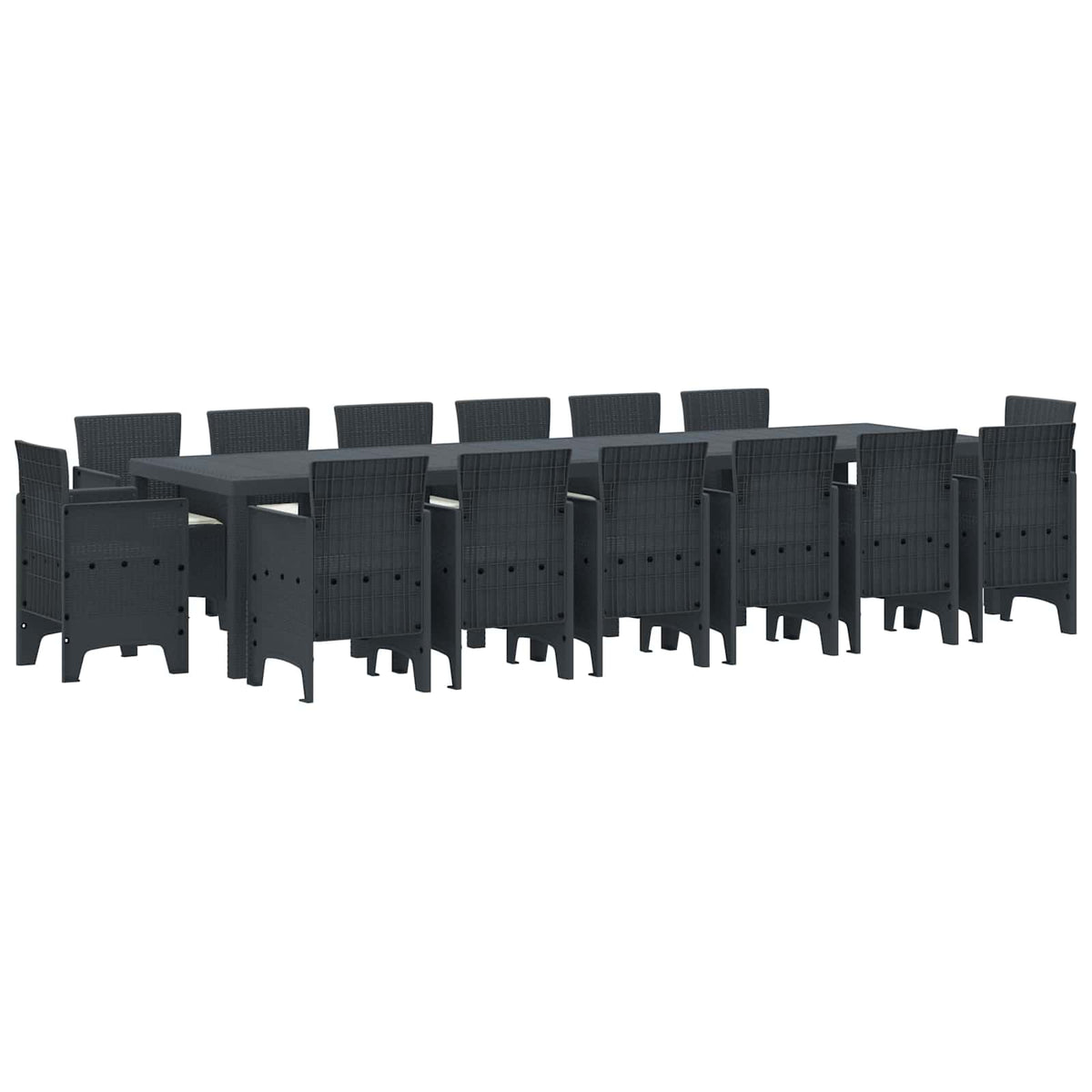 Tuin Eetset 15 pcs Antraciet Polt riet is nu te koop bij PeponiXL, paradijselijk wonen!