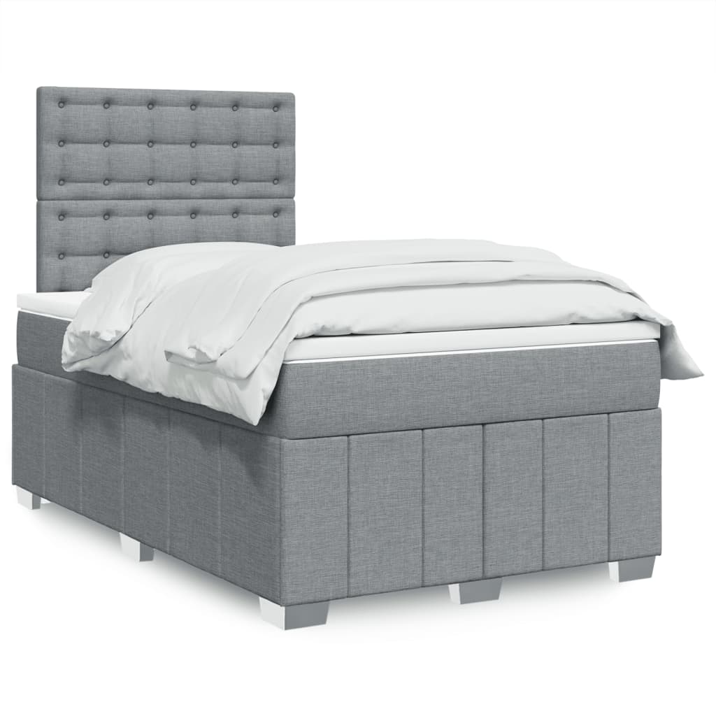 Boxspring met matras stof lichtgrijs 120x190 cm is nu te koop bij PeponiXL, paradijselijk wonen!