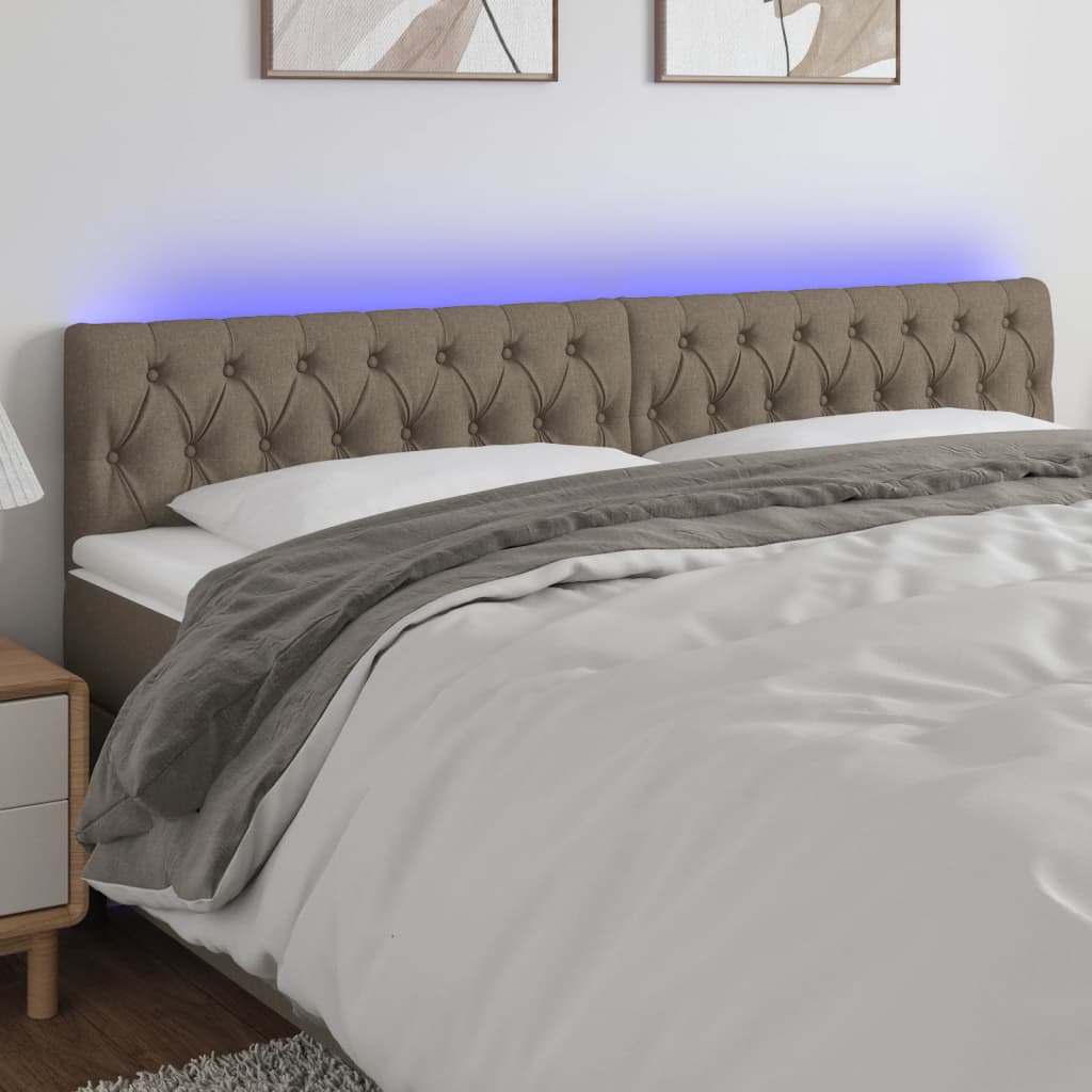 Hoofdbord LED 180x7x78/88 cm stof taupe is nu te koop bij PeponiXL, paradijselijk wonen!