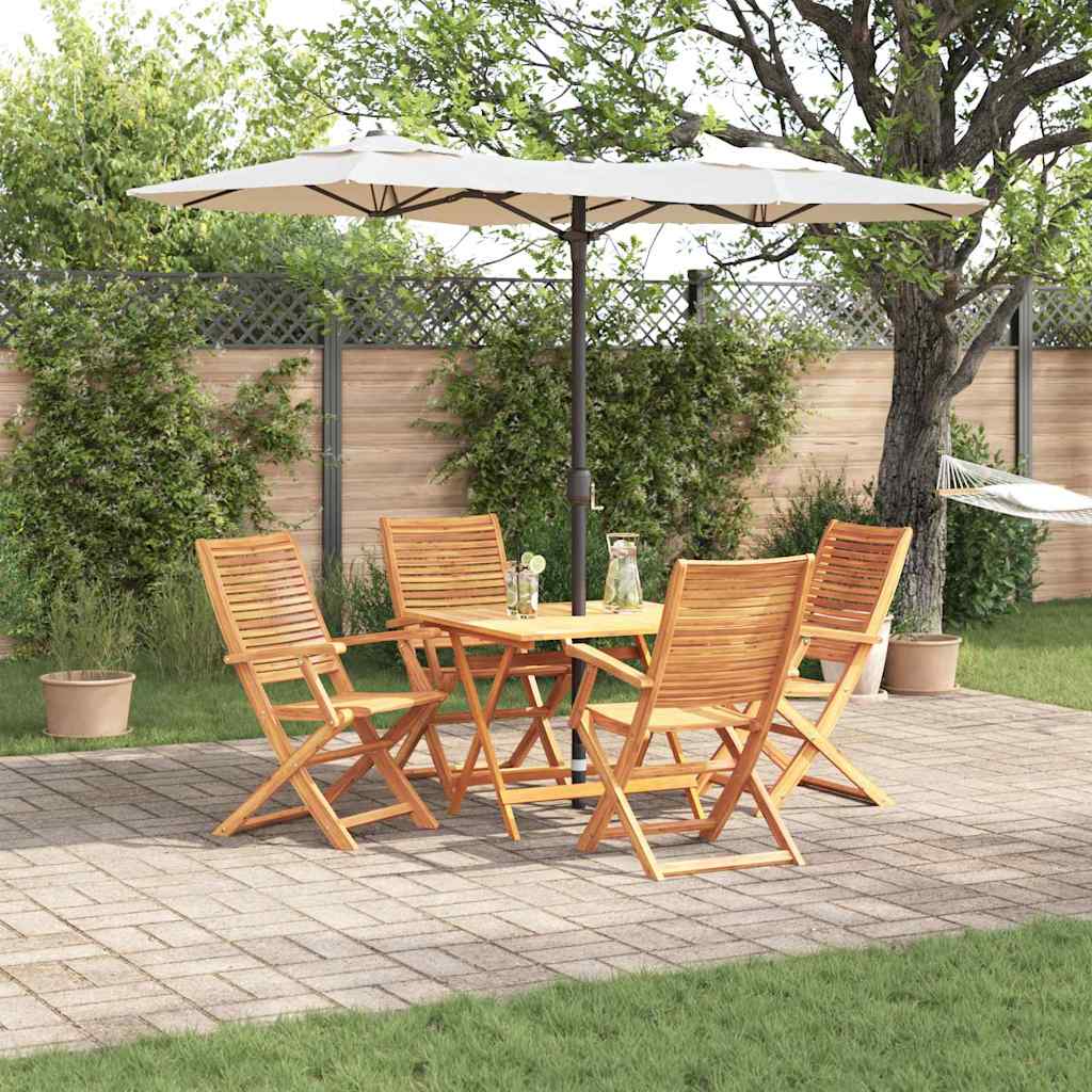 Tuin eettafelset 5 pcs Bruin Massief Acaciahout is nu te koop bij PeponiXL, paradijselijk wonen!