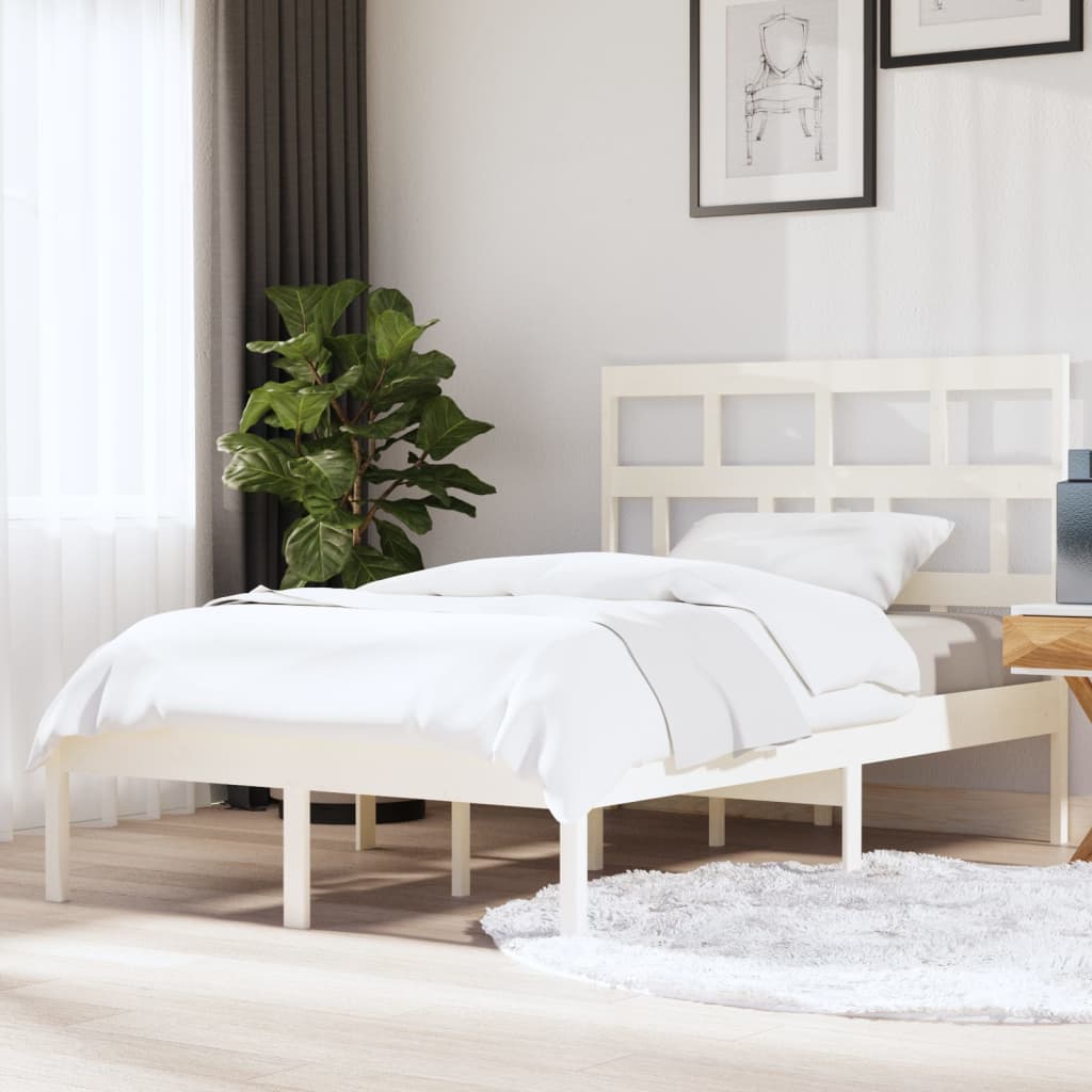 Bedframe massief grenenhout wit 140x200 cm is nu te koop bij PeponiXL, paradijselijk wonen!