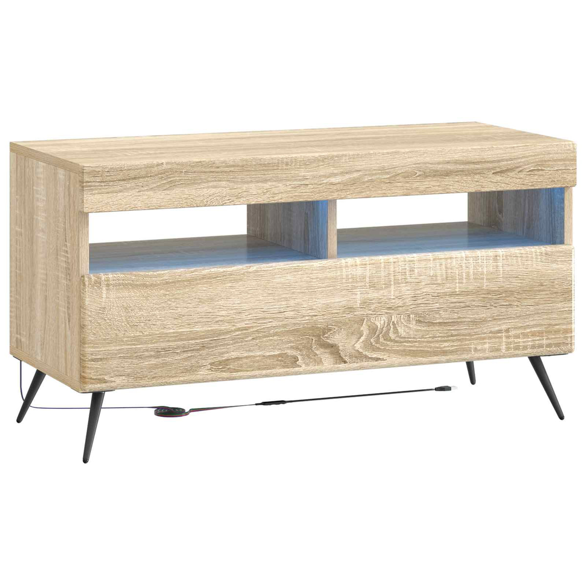 LED tv-meubel Sonoma Eiken Bewerkt hout is nu te koop bij PeponiXL, paradijselijk wonen!