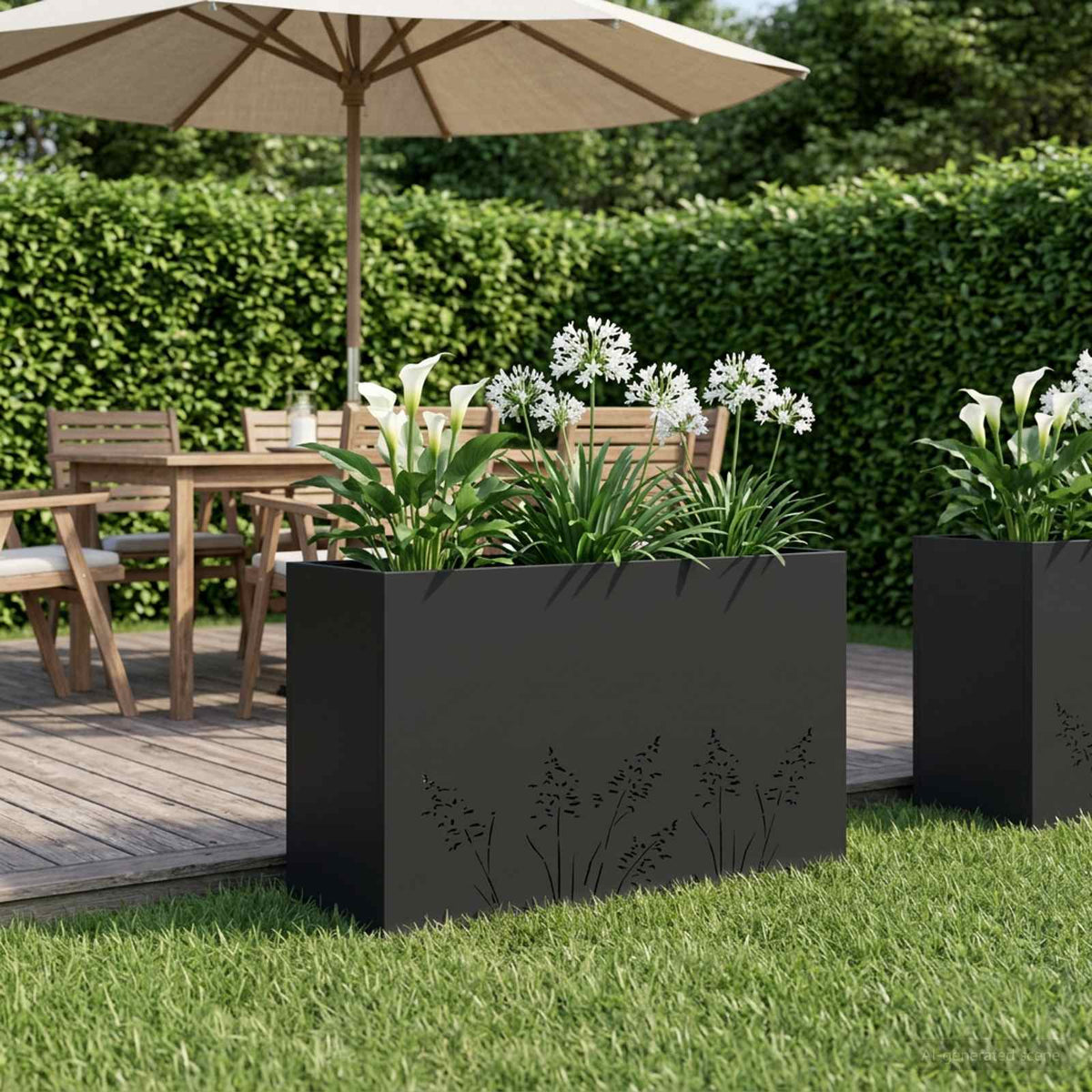 Plantenbak Zwart 80 x 30 x 49 cm Koudgewalst staal is nu te koop bij PeponiXL, paradijselijk wonen!